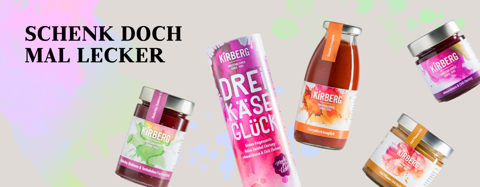 Headerbild: Kirberg Manufaktur Fruchtaufstrich, Geschenkbox, Chutney, Kochsauce, Grillsauce im Glas. Kirberg für Zuhause